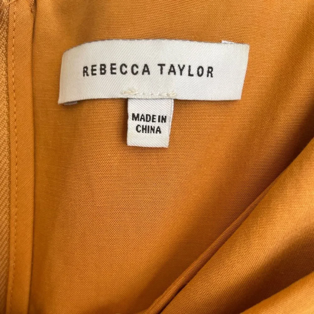 Rebecca Taylor | Slub Sateen A-Line Midi Dress | Tigerlily | Size XS - Picture 5 of 7